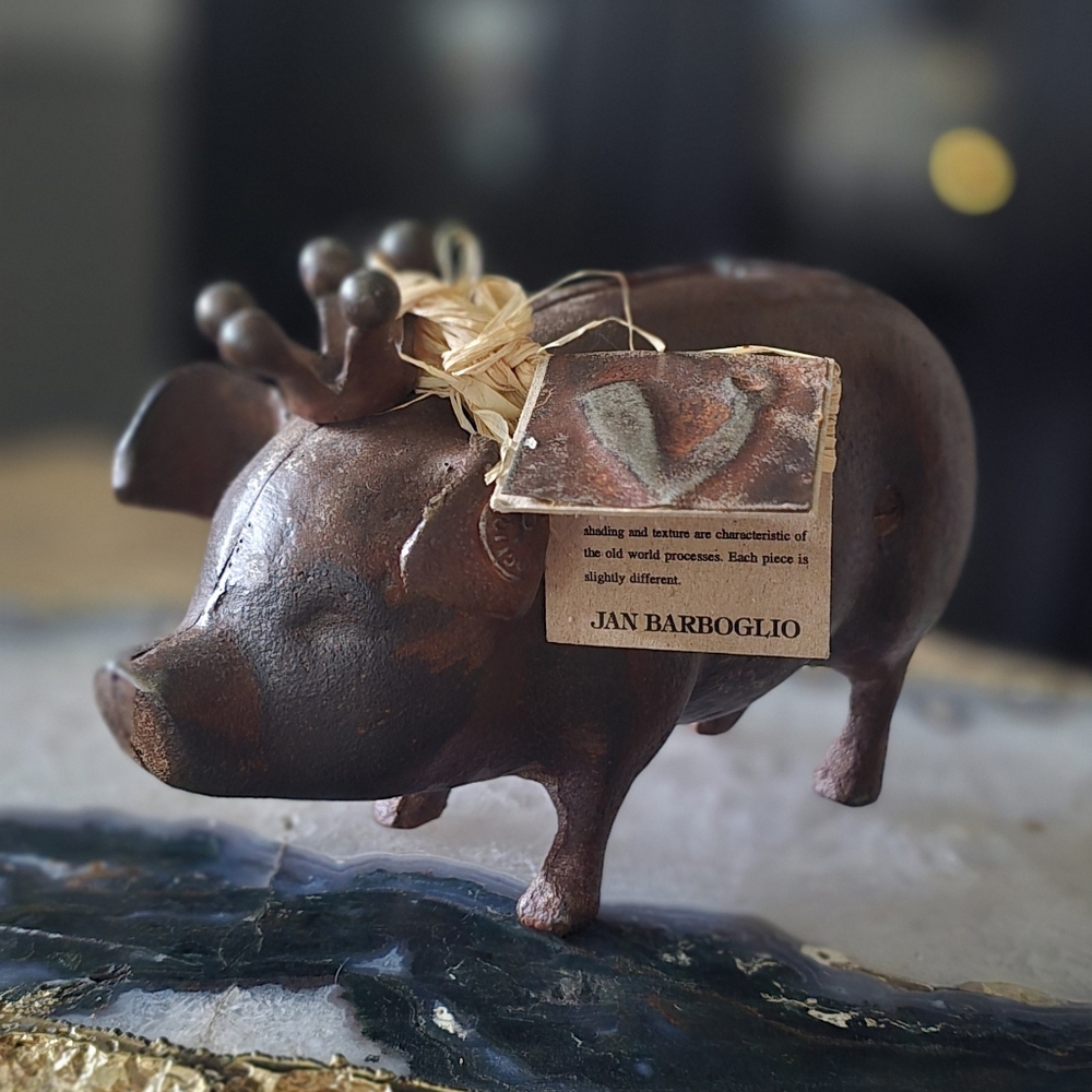 Authentic Jan Barboglio Iron Cochinito Piggy Bank